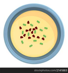 Water cream soup icon cartoon vector. Vegetable bowl. Mushroom food. Water cream soup icon cartoon vector. Vegetable bowl
