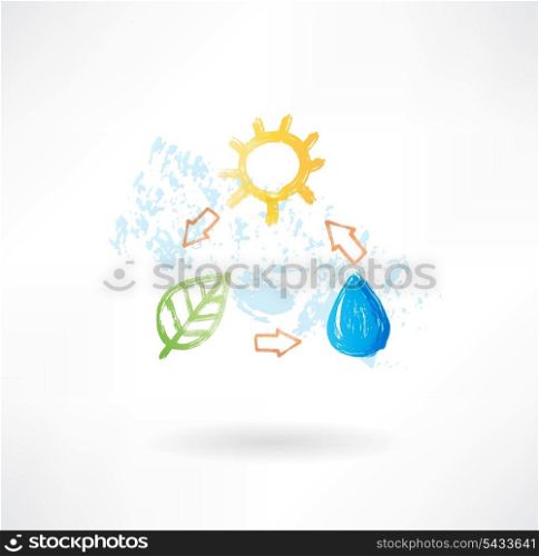Water cycle grunge icon
