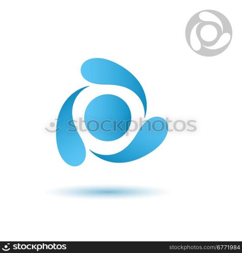 Water cycle icon on white background, three drops, 2d vector, eps 8