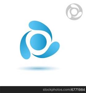 Water cycle icon on white background, three drops, 2d vector, eps 8