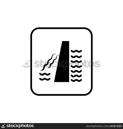 water dam icon logo vector design template