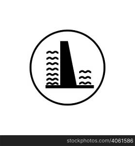 water dam icon logo vector design template