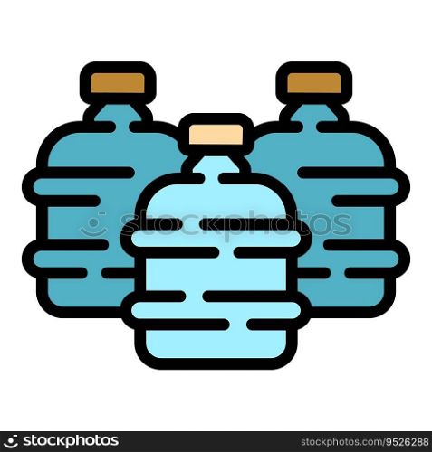 Water delivery bottle icon outline vector. Cooler service. Drink office color flat. Water delivery bottle icon vector flat