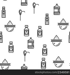 Water Delivery Service Business Vector Seamless Pattern Thin Line Illustration. Water Delivery Service Business Vector Seamless Pattern