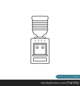 Water Dispenser Icon Vector Template Illustration Design
