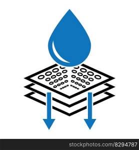Water Drain, Bathroom Sink, Plumbing vector illustration, water absorption technology icon