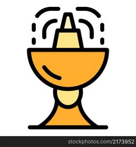 Water drink basin icon. Outline water drink basin vector icon color flat isolated. Water drink basin icon color outline vector