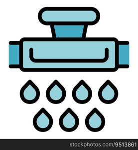 Water drip pipe icon outline vector. Irrigation system. Automatic farm color flat. Water drip pipe icon vector flat