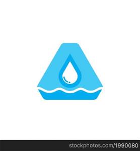 water drop A letter icon vector illustration concept design template