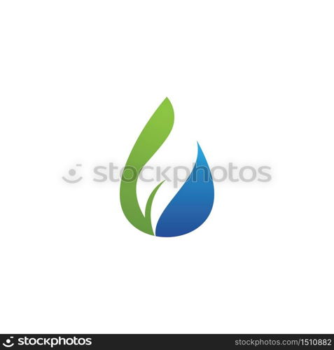 water drop and leaf logo