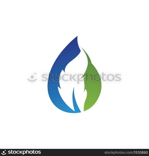 water drop and leaf logo