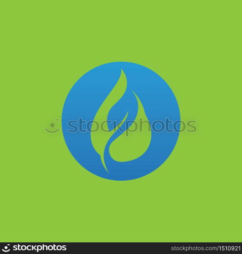 water drop and leaf logo