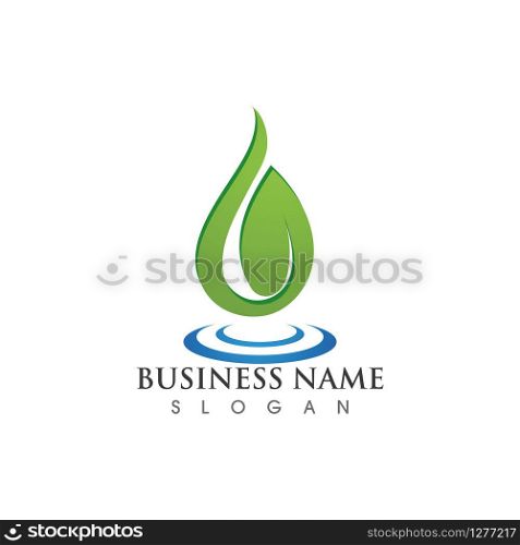 water drop and leaf Logo Template vector illustration