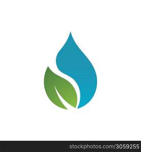 Water drop and leaf Logo Template vector image