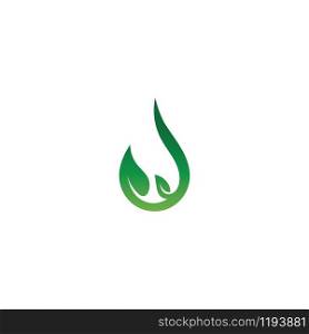 Water drop and leaf symbol Logo Template vector illustration design