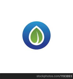 Water drop and leaf symbol Logo Template vector illustration design