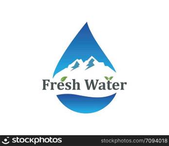 water drop and mountain Logo icon vector illustration design for bottle water business concept