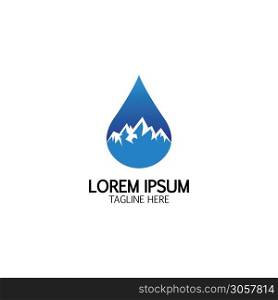 Water drop and mountain logo template illustration - Vector