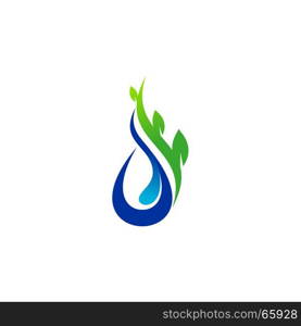 water drop and plant logo symbol icon illustration vector design