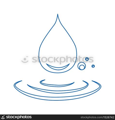 Water drop and spill. Blue water drop and water spill.
