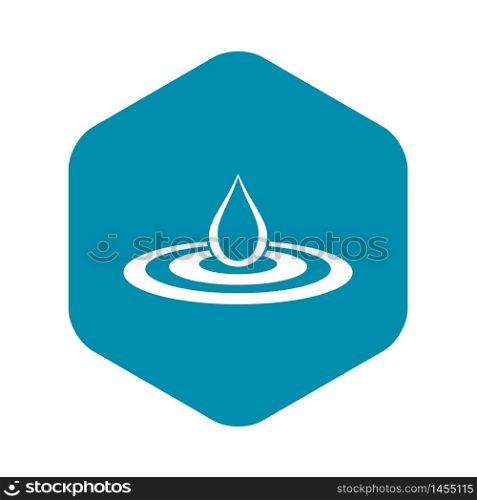 Water drop and spill icon. Simple illustration of drop vector icon for web design. Water drop and spill icon, simple style