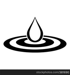 Water drop and spill icon. Simple illustration of drop vector icon for web design. Water drop and spill icon, simple style