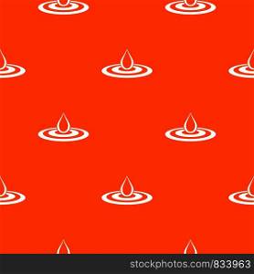 Water drop and spill pattern repeat seamless in orange color for any design. Vector geometric illustration. Water drop and spill pattern seamless