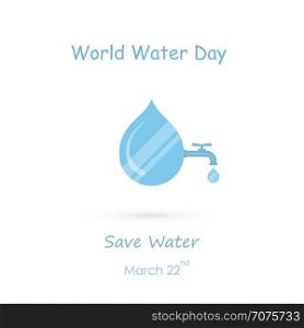 Water drop and water tap icon vector logo design template.World Water Day icon.World Water Day idea campaign concept for greeting card and poster.Vector illustration