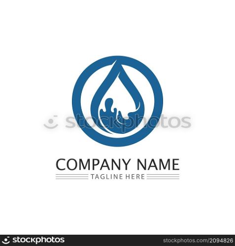 Water drop and wave icon Logo Template vector illustration design