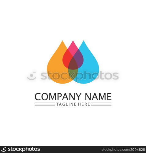 Water drop and wave icon Logo Template vector illustration design