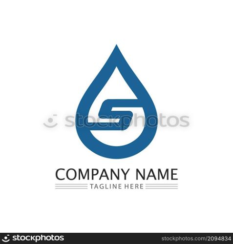 Water drop and wave icon Logo Template vector illustration design