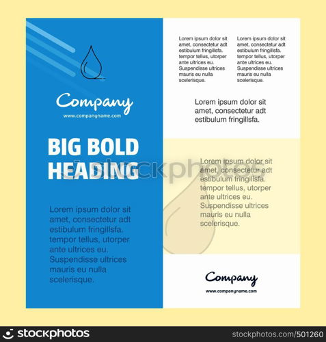Water drop Business Company Poster Template. with place for text and images. vector background