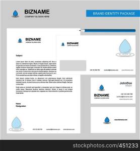 Water drop Business Letterhead, Envelope and visiting Card Design vector template