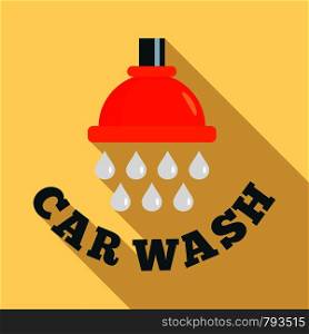 Water drop car wash logo. Flat illustration of water drop car wash vector logo for web design. Water drop car wash logo, flat style