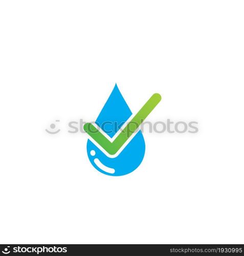 water drop check mark icon vector illustration design template web