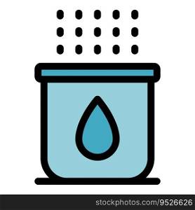 Water drop clean icon outline vector. Air filter. Wind purify color flat. Water drop clean icon vector flat