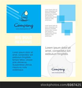 Water drop Company Brochure Title Page Design. Company profile, annual report, presentations, leaflet Vector Background