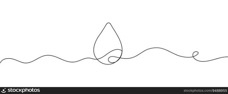 Water drop Continuous line icon. Continuous line drawing of drop. Water drop linear icon. One line drawing vector illustration.. Water drop Continuous line icon. Continuous line drawing of drop. Water drop linear icon.
