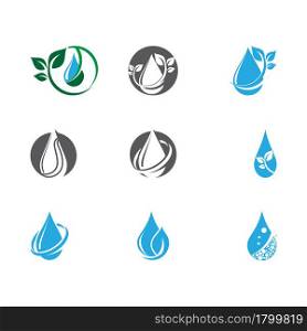 Water drop / droplet with leaf for natural fresh healthy eco logo design vector