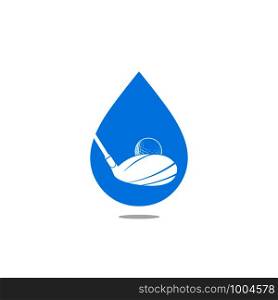 Water drop golf vector logo design. Golf club inspiration logo design.