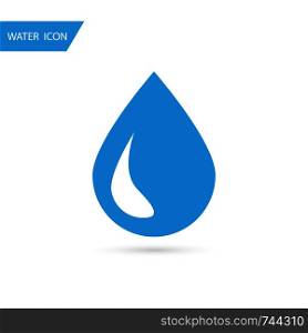 Water drop icon. Blue water icon in flat design. Eps10. Water drop icon. Blue water icon in flat design