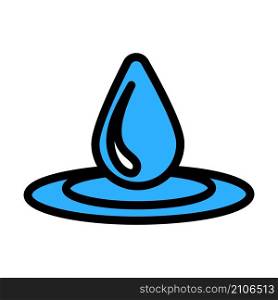 Water Drop Icon. Editable Bold Outline With Color Fill Design. Vector Illustration.
