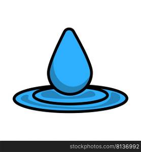 Water Drop Icon. Editable Bold Outline With Color Fill Design. Vector Illustration.