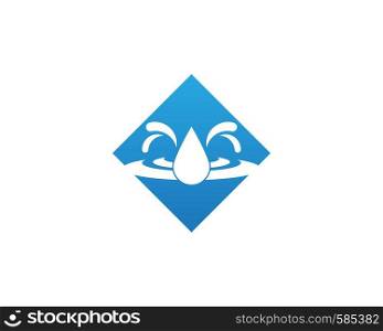 Water drop icon logo design vector template