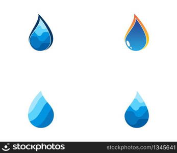 Water drop icon logo vector