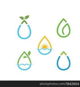 water drop icon vector leaf concept design illustration