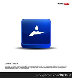 Water Drop In hand - 3d Blue Button.