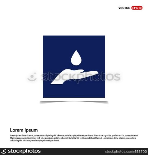 Water Drop In hand - Blue photo Frame