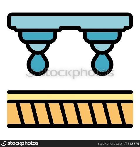 Water drop irrigation icon outline vector. Farm garden. Drip system color flat. Water drop irrigation icon vector flat