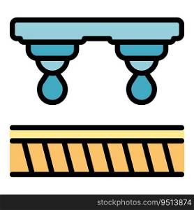Water drop irrigation icon outline vector. Farm garden. Drip system color flat. Water drop irrigation icon vector flat